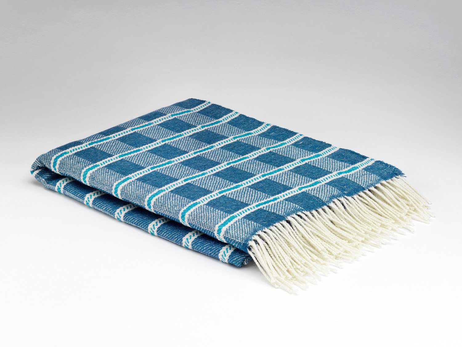 McNutt Aquamarine Waterproof Wool Picnic Blanket | Pieces.ie